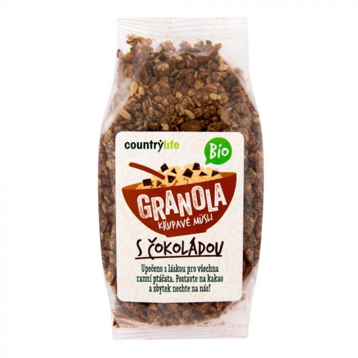 BIO Granola - Chrumkavé ovsené müsli 350 g - Country Life - Príchuť: brusnica