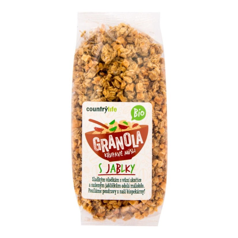 BIO Granola - Chrumkavé ovsené müsli 350 g - Country Life - Príchuť: brusnica