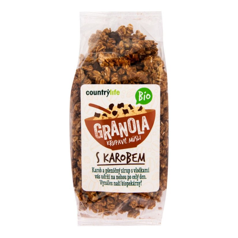BIO Granola - Chrumkavé ovsené müsli 350 g - Country Life - Príchuť: brusnica